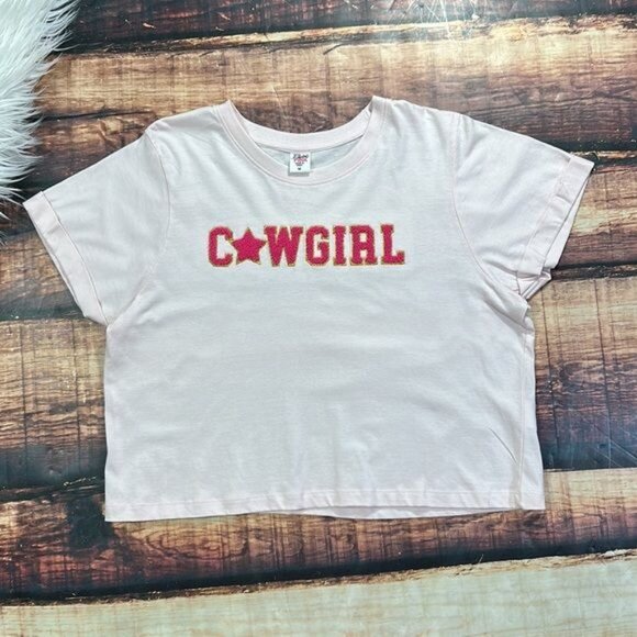 Pink Cowgirl Applique Tee Shirt - Picture 2 of 4